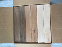 Box of 12" Long Scrap Mixed Species Wood Cutting Board Sticks for Woodworking, Crafting, and DIY Projects - Free Shipping!