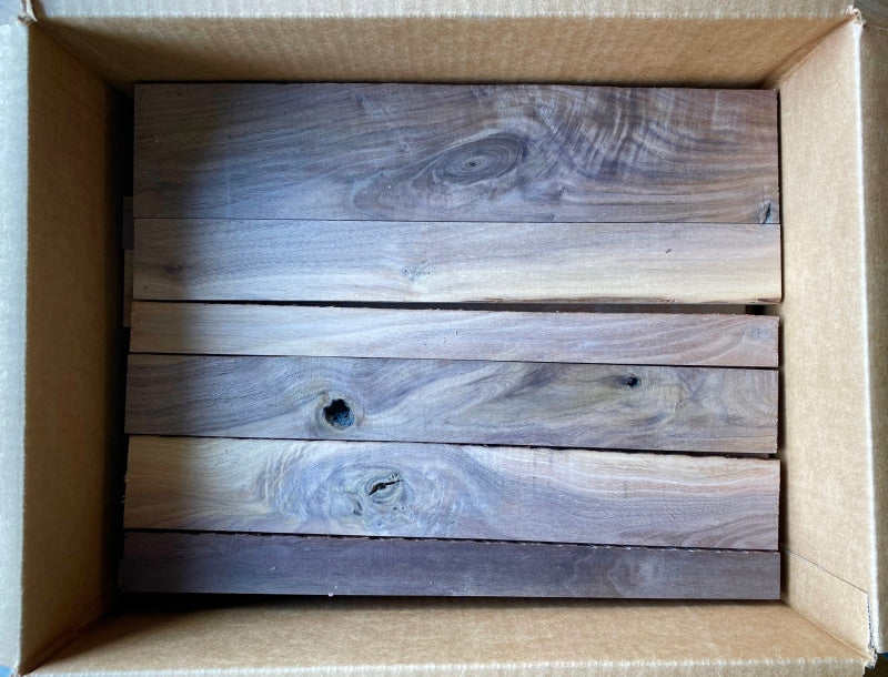 Box of 12 Long Rustic Walnut Wood Scrap Boards - Free Shipping! –  Woodchucks Wood