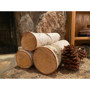 Natural Large White Birch Logs - 3-packs - Great for Burning and Beautiful Seasonal Decor