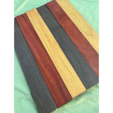 3/4 x 2 x 24 (6-pack) Exotic Wood Variety Cutting Board Kit! Osage Orange, Peruvian Walnut, Padauk - Free Shipping!