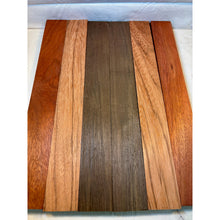 3/4 x 2 x 24 (6-pack) Exotic Wood Cutting Board Kit! Bloodwood, Peruvian Walnut & Red Zebrawood - Free Shipping!