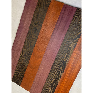 3/4 x 2 x 24 (6-pack) Variety Exotic & Domestic Wood Cutting Board Kit! Includes Purpleheart, Wenge, and Padauk - Free Shipping!