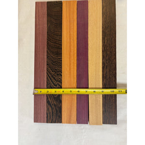 Variety Exotic Species Scrap Cutting Board Sticks - 16" 6-pack - Cutting Board Accents, Woodworking, Wood Craft - Free Shipping!