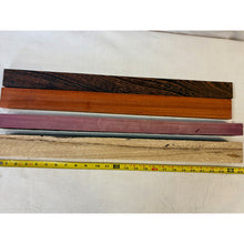 Variety Exotic Species Scrap Cutting Board Sticks - 24" 4-pack - Cutting Board Accents, Woodworking, Wood Craft - Free Shipping!