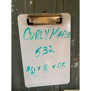 3/4 x 8 x 45 2-pack Curly Natural Maple Wood Lumber - Woodworking, Shelving, Furniture Making, Other Craft Projects -Free Shipping!