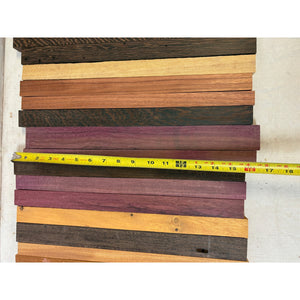Purpleheart & Exotics - 16" Scrap - Cutting Board Accents, Turning Wood, Crafts - Free Shipping!