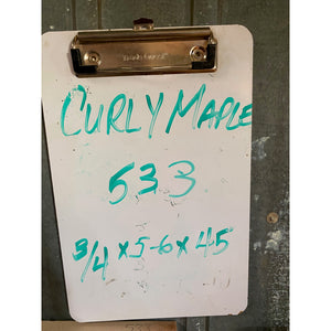3/4 x 5-6 x 45 2-pack Curly Natural Maple Wood Lumber - Woodworking, Shelving, Furniture Making, Other Craft Projects -Free Shipping!