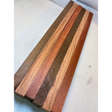 3/4 x 2 x 24 (6-pack) Exotic Wood Cutting Board Kit! Bloodwood, Peruvian Walnut & Red Zebrawood - Free Shipping!