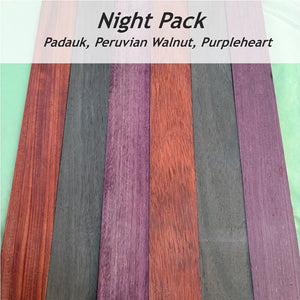 3/4 x 2 x 24 (6-pack) Variety Exotic & Domestic Wood Cutting Board Kit! Includes Purpleheart, Peruvian Walnut, and Padauk - Free Shipping!