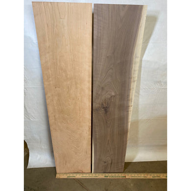 3/4 x 9 to 10 x 45 2-pack Walnut & Cherry Wood Lumber - Woodworking, Shelving, Furniture Making, Other Craft Projects -Free Shipping!