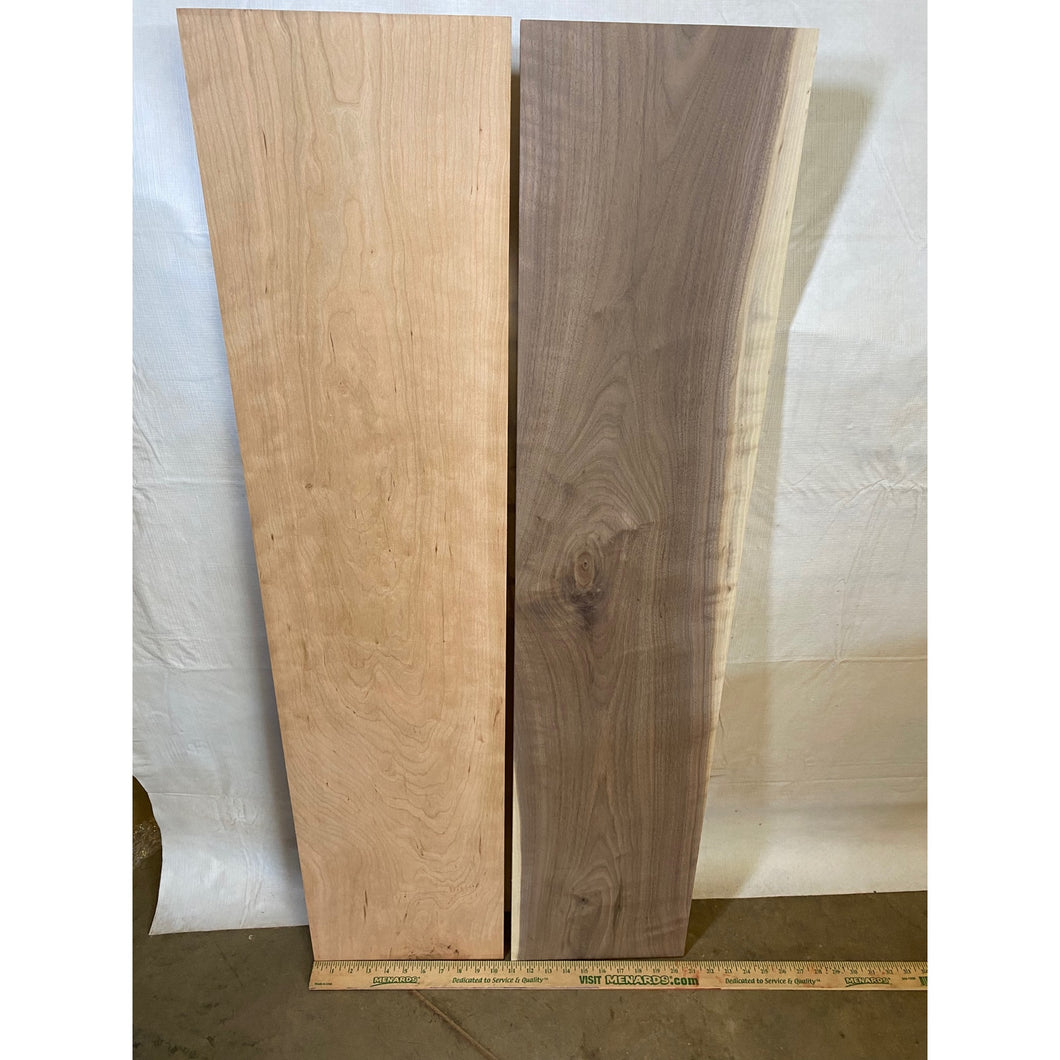 3/4 x 9 to 10 x 45 2-pack Walnut & Cherry Wood Lumber - Woodworking, Shelving, Furniture Making, Other Craft Projects -Free Shipping!