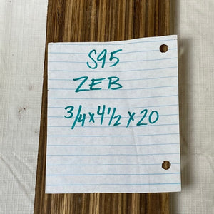 Zebrawood Exotic Wood Lumber- 3/4 x 4-1/2 x 20 - Great Woodworking, & Crafting