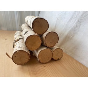 Natural Medium White Birch Logs - 2" to 3.5" Diameter Logs - Qty 5 Logs - Great for Crafting and Seasonal Decor - Free Shipping!