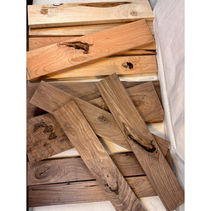 Box of Black 24" Mostly Walnut Sign Blanks / Rustic Wood Lumber for Crafts, CNC, Laser
