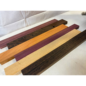 Variety Exotic Species Scrap Cutting Board Sticks - 16" 6-pack - Cutting Board Accents, Woodworking, Wood Craft - Free Shipping!