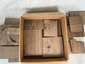 Box of Small Wood Pieces - All Walnut - Great for all kinds of crafts and woodworking projects! Free Shipping!