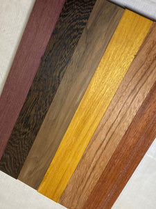 3/4 x 2 x 24 (6-pack) Variety Exotic & Domestic Wood Cutting Board Kit! Includes Purpleheart, Wenge, Padauk, and More - Free Shipping!