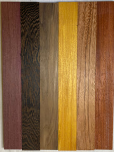3/4 x 2 x 24 (6-pack) Variety Exotic & Domestic Wood Cutting Board Kit! Includes Purpleheart, Wenge, Padauk, and More - Free Shipping!
