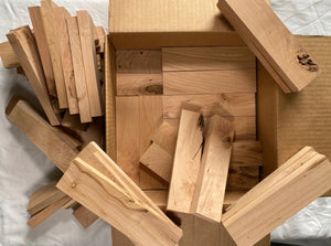 Box of Small Wood Pieces - All Cherry - Great for all kinds of crafts and woodworking projects! Free Shipping!