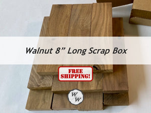 Box of Small 8" Long Rustic Black Walnut Boards Wood - Free Shipping!