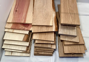 Box of 12" Long Thin Mixed Species Scrap Boards - Free Shipping!