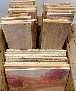 Box of 12" Long Thin Mixed Species Scrap Boards - Free Shipping!