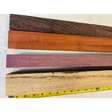 Sticks - 24" Variety Exotic Species Scrap - 4-pack - Cutting Board Accents, Woodworking, Wood Craft - Free Shipping!