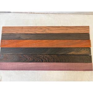 Variety Exotic Species Scrap Cutting Board Sticks - 24" 6-pack - Cutting Board Accents, Woodworking, Wood Craft - Free Shipping!