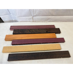 Variety Exotic Species Scrap Cutting Board Sticks - 16" 6-pack - Cutting Board Accents, Woodworking, Wood Craft - Free Shipping!