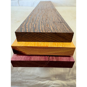 Variety Exotic Species Scrap Cutting Board Sticks - 24" Multi-pack - Cutting Board Accents, Woodworking, Wood Craft - Free Shipping!