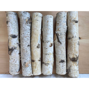 Natural Medium White Birch Logs - 2" to 3.5" Diameter Logs - Qty 5 Logs - Great for Crafting and Seasonal Decor - Free Shipping!