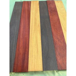 3/4 x 2 x 24 (6-pack) Exotic Wood Variety Cutting Board Kit! Osage Orange, Peruvian Walnut, Padauk - Free Shipping!