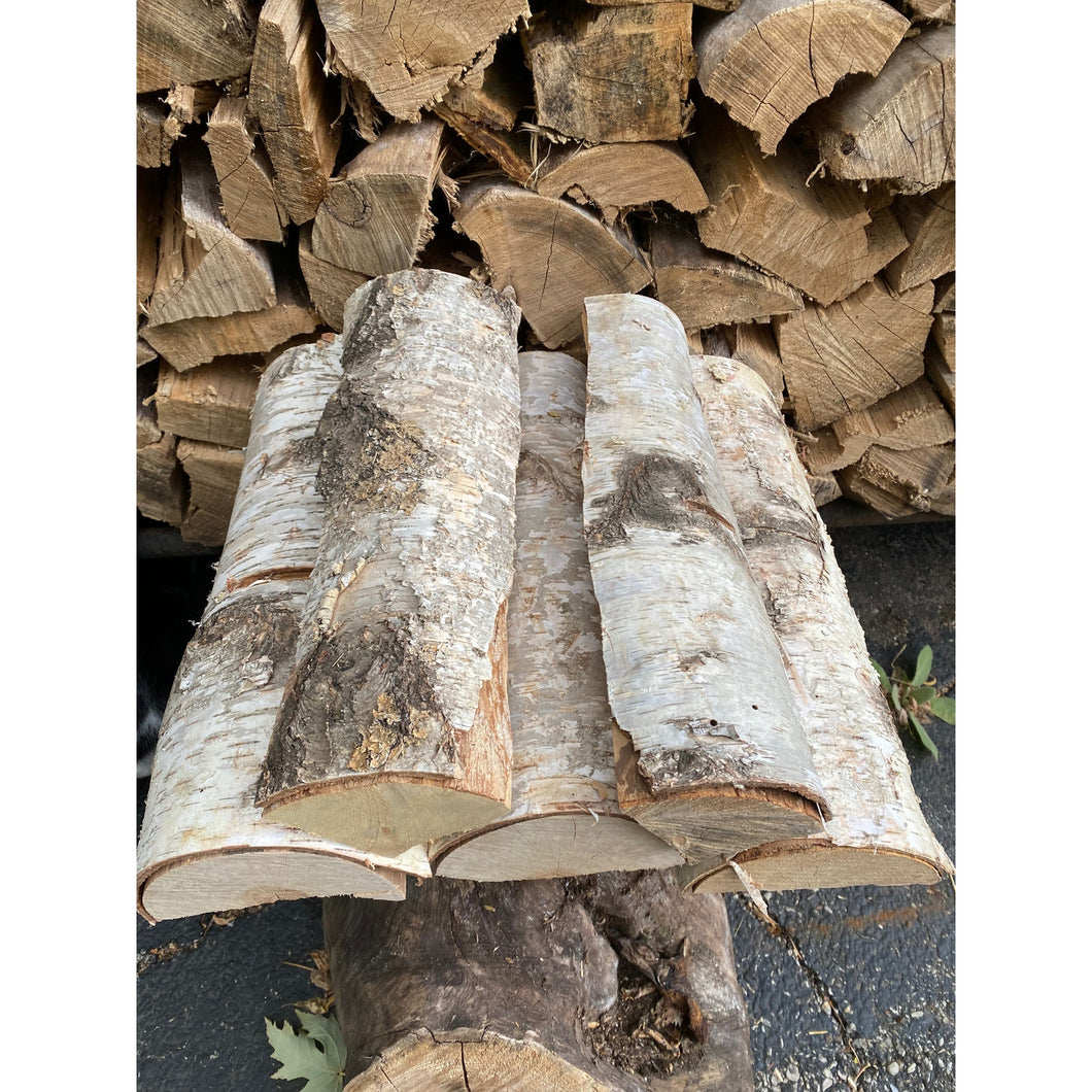 Natural Split White Birch Logs - 5-packs - Great for Burning and Beautiful Seasonal Decor - Free Shipping!