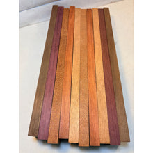 3/4 x 2 x 24 (10-pack) Exotic Wood Cutting Board Kit! Leopardwood, Bloodwood, Purpleheart and More