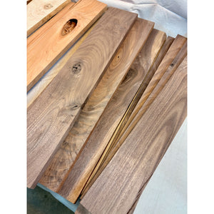 Box of Black 24" Mostly Walnut Sign Blanks / Rustic Wood Lumber for Crafts, CNC, Laser