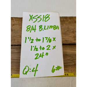 Black Limba Exotic 8/4 Thick Scrap Sticks - 24" (4-pack) - Turning Wood Blanks, Cutting Boards, Woodworking, Wood Craft - Free Shipping!