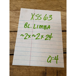 Black Limba Exotic 8/4 Thick Scrap Sticks - 24" (4-pack) - Turning Wood Blanks, Cutting Boards, Woodworking, Wood Craft - Free Shipping!
