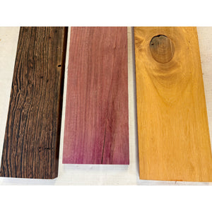 Variety Exotic Species Scrap Cutting Board Sticks - 24" Multi-pack - Cutting Board Accents, Woodworking, Wood Craft - Free Shipping!