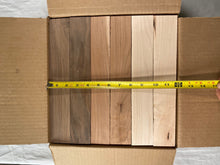 Scrap box of 12" long boards...Teak, Purpleheart, Oak, Bloodwood....more